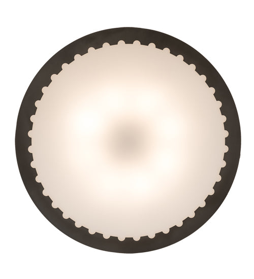 Meyda Lighting Cilindro 42" 8-Light Bronze Metallic Circleline Flush Mount Light With White Statuario Idalight Shade Glass