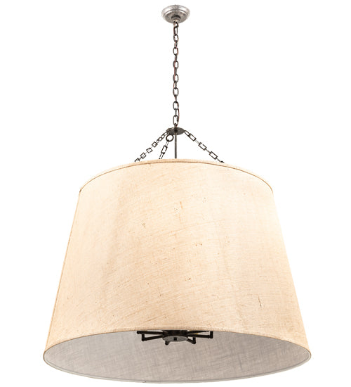 Meyda Lighting Cilindro 42" 8-Light Golden Bronze Tapered Pendant Light With Beige Textrene Shade
