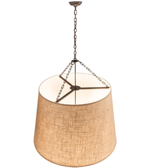 Meyda Lighting Cilindro 42" 8-Light Golden Bronze Tapered Pendant Light With Beige Textrene Shade