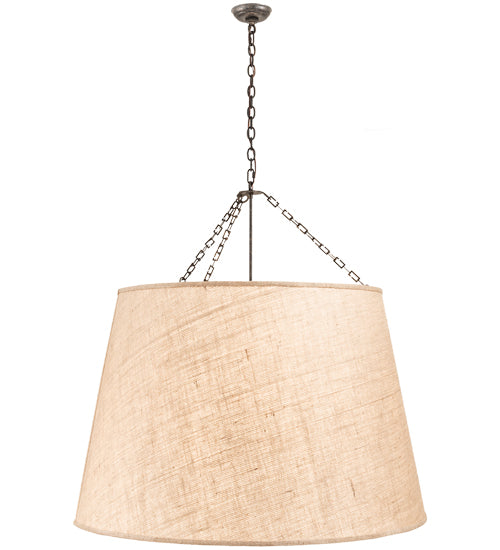 Meyda Lighting Cilindro 42" 8-Light Golden Bronze Tapered Pendant Light With Beige Textrene Shade
