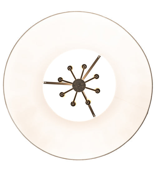 Meyda Lighting Cilindro 42" 8-Light Golden Bronze Tapered Pendant Light With Beige Textrene Shade