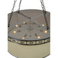 Meyda Lighting Cilindro 42" 8-Light Timeless Bronze Circle X Pendant Light With Cream Textrene Shade