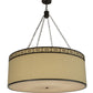 Meyda Lighting Cilindro 42" 8-Light Timeless Bronze Circle X Pendant Light With Cream Textrene Shade