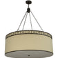 Meyda Lighting Cilindro 42" 8-Light Timeless Bronze Circle X Pendant Light With Cream Textrene Shade