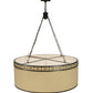 Meyda Lighting Cilindro 42" 8-Light Timeless Bronze Circle X Pendant Light With Cream Textrene Shade