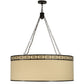 Meyda Lighting Cilindro 42" 8-Light Timeless Bronze Circle X Pendant Light With Cream Textrene Shade