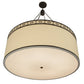Meyda Lighting Cilindro 42" 8-Light Timeless Bronze Circle X Pendant Light With Cream Textrene Shade