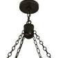 Meyda Lighting Cilindro 42" 8-Light Timeless Bronze Circle X Pendant Light With Cream Textrene Shade