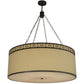 Meyda Lighting Cilindro 42" 8-Light Timeless Bronze Circle X Pendant Light With Cream Textrene Shade