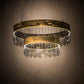 Meyda Lighting Cilindro 43" 2-Tier LED Brass Illusion Pendant Light With Transparent Smoke Shade Glass