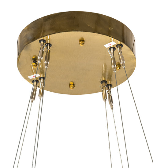 Meyda Lighting Cilindro 43" 2-Tier LED Brass Illusion Pendant Light With Transparent Smoke Shade Glass
