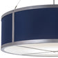 Meyda Lighting Cilindro 43" 4-Light Nickel Pendant Light With Blue & White Textrene Shade