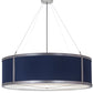 Meyda Lighting Cilindro 43" 4-Light Nickel Pendant Light With Blue & White Textrene Shade