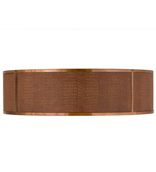 Meyda Lighting Cilindro 44" 10-Light Transparent Copper Flush Mount Light With Copper Alligator Skin-Like Shade