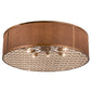 Meyda Lighting Cilindro 44" 10-Light Transparent Copper Flush Mount Light With Copper Alligator Skin-Like Shade