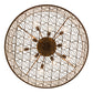 Meyda Lighting Cilindro 44" 10-Light Transparent Copper Flush Mount Light With Copper Alligator Skin-Like Shade