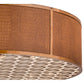 Meyda Lighting Cilindro 44" 10-Light Transparent Copper Flush Mount Light With Copper Alligator Skin-Like Shade