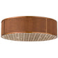 Meyda Lighting Cilindro 44" 10-Light Transparent Copper Flush Mount Light With Copper Alligator Skin-Like Shade