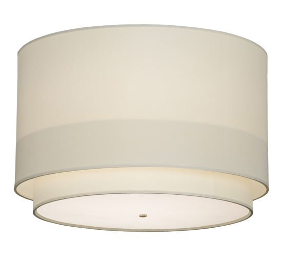 Meyda Lighting Cilindro 44" 8-Light 2-Tier Cameo Flush Mount Light With White Textrene Shade