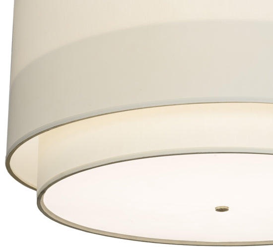 Meyda Lighting Cilindro 44" 8-Light 2-Tier Cameo Flush Mount Light With White Textrene Shade