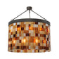 Meyda Lighting Cilindro 45" 24-Light Oil Rubbed Bronze Calico Semi-flush Mount Ceiling Light With Assorted New Mica Acrylic Shade