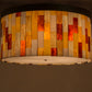 Meyda Lighting Cilindro 47" 6-Light Oil Rubbed Bronze Calico Flush Mount Light With Calico Idalight Panels Shade