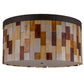 Meyda Lighting Cilindro 47" 6-Light Oil Rubbed Bronze Calico Flush Mount Light With Calico Idalight Panels Shade