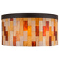 Meyda Lighting Cilindro 47" 6-Light Oil Rubbed Bronze Calico Flush Mount Light With Calico Idalight Panels Shade