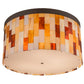 Meyda Lighting Cilindro 47" 6-Light Oil Rubbed Bronze Calico Flush Mount Light With Calico Idalight Panels Shade