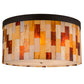 Meyda Lighting Cilindro 47" 6-Light Oil Rubbed Bronze Calico Flush Mount Light With Calico Idalight Panels Shade