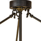 Meyda Lighting Cilindro 47" 6-Light Oil Rubbed Bronze Calico Semi-flush Mount Light With Multi-Colored Shade Glass