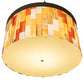 Meyda Lighting Cilindro 47" 6-Light Oil Rubbed Bronze Calico Semi-flush Mount Light With Multi-Colored Shade Glass