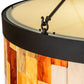 Meyda Lighting Cilindro 47" 6-Light Oil Rubbed Bronze Calico Semi-flush Mount Light With Multi-Colored Shade Glass