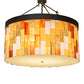 Meyda Lighting Cilindro 47" 6-Light Oil Rubbed Bronze Calico Semi-flush Mount Light With Multi-Colored Shade Glass