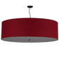 Meyda Lighting Cilindro 47" 6-Light Oil Rubbed Bronze Play Textrene Pendant Light With Brick Red Textrene Shade