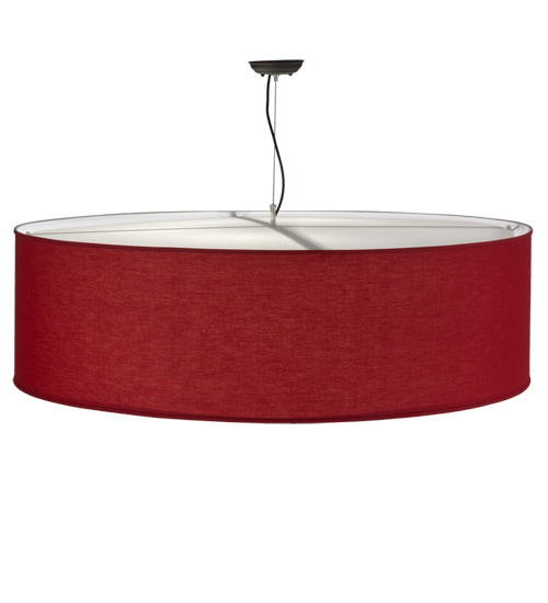 Meyda Lighting Cilindro 47" 6-Light Oil Rubbed Bronze Play Textrene Pendant Light With Brick Red Textrene Shade