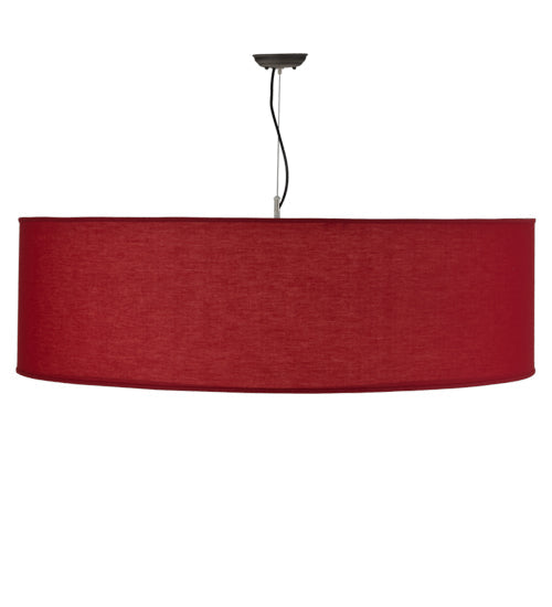 Meyda Lighting Cilindro 47" 6-Light Oil Rubbed Bronze Play Textrene Pendant Light With Brick Red Textrene Shade