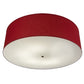 Meyda Lighting Cilindro 47" 6-Light Oil Rubbed Bronze Play Textrene Pendant Light With Brick Red Textrene Shade