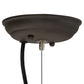 Meyda Lighting Cilindro 47" 6-Light Oil Rubbed Bronze Play Textrene Pendant Light With Brick Red Textrene Shade
