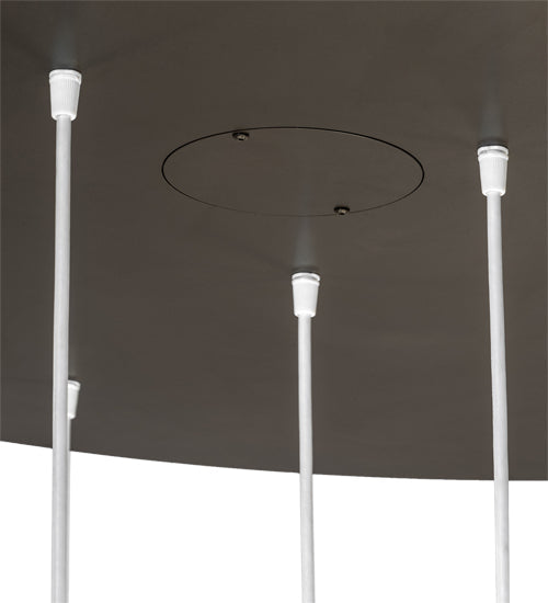 Meyda Lighting Cilindro 48" 14-Light Bronze Cascading Pendant Light With White Statuario Idalight Shade