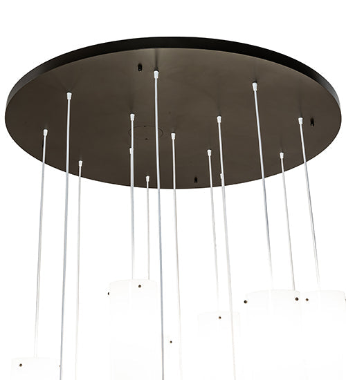 Meyda Lighting Cilindro 48" 14-Light Bronze Cascading Pendant Light With White Statuario Idalight Shade