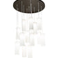 Meyda Lighting Cilindro 48" 14-Light Bronze Cascading Pendant Light With White Statuario Idalight Shade