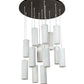 Meyda Lighting Cilindro 48" 14-Light Bronze Cascading Pendant Light With White Statuario Idalight Shade
