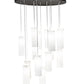 Meyda Lighting Cilindro 48" 14-Light Bronze Cascading Pendant Light With White Statuario Idalight Shade