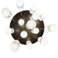 Meyda Lighting Cilindro 48" 14-Light Bronze Cascading Pendant Light With White Statuario Idalight Shade