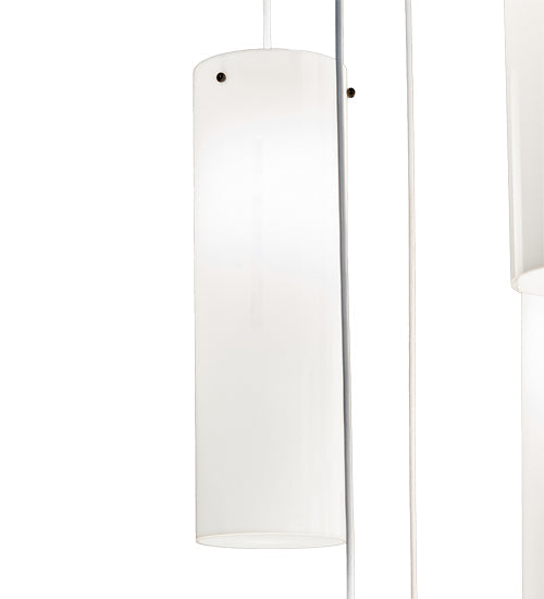 Meyda Lighting Cilindro 48" 14-Light Bronze Cascading Pendant Light With White Statuario Idalight Shade
