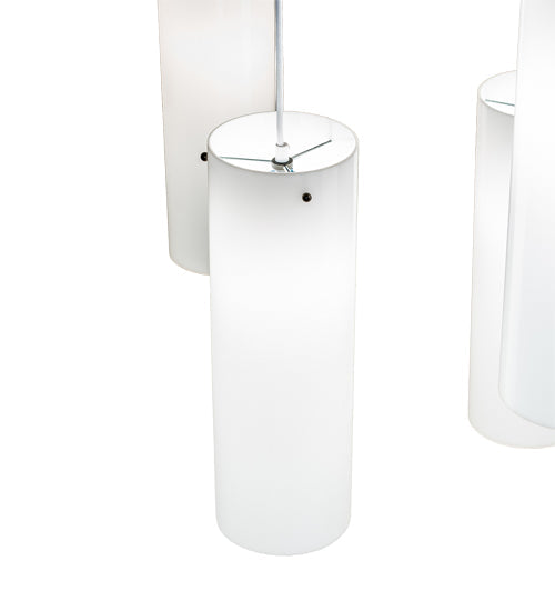 Meyda Lighting Cilindro 48" 14-Light Bronze Cascading Pendant Light With White Statuario Idalight Shade