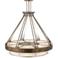 Meyda Lighting Cilindro 48" 16-Light Antique Copper And Pewter Ventura Pendant Light With Linen Textrene Shade