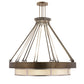 Meyda Lighting Cilindro 48" 16-Light Antique Copper And Pewter Ventura Pendant Light With Linen Textrene Shade