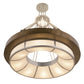 Meyda Lighting Cilindro 48" 16-Light Antique Copper And Pewter Ventura Pendant Light With Linen Textrene Shade